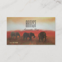 Målade Bild Afrika Animals Sunset Artist
