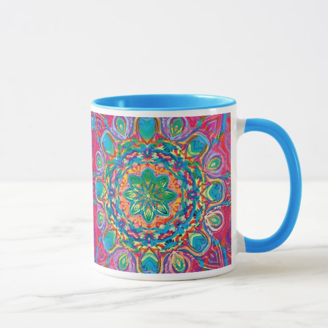 Målade blommamuggar mugg (Höger)