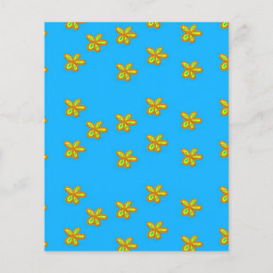 målade blommor i blått