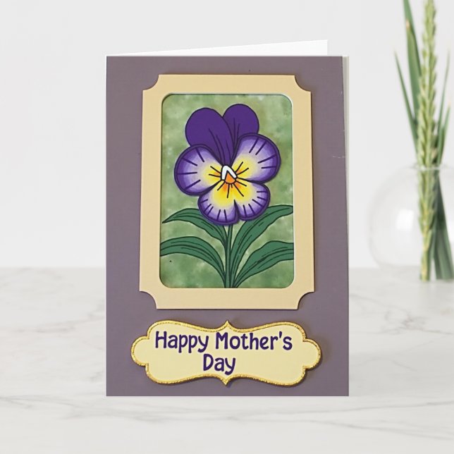 Målade Blommor Lyckokort Kort (Framsida)