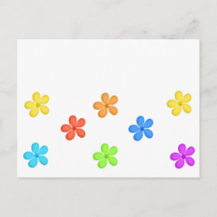 Målade blommor vykort