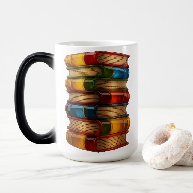 Målade bokmuggar Nyhet 3d Målade böcker kaffe  Magisk Mugg (Med munk)