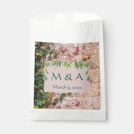 Målade Bricks Grönt Ivy Wedding Favor Bagors