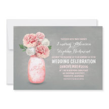 Målade bröllopsinbjudningar för Mason burk