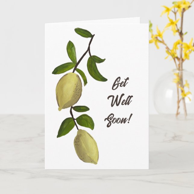 Målade citroner Snart frisk igen Kort (Gul blomma)