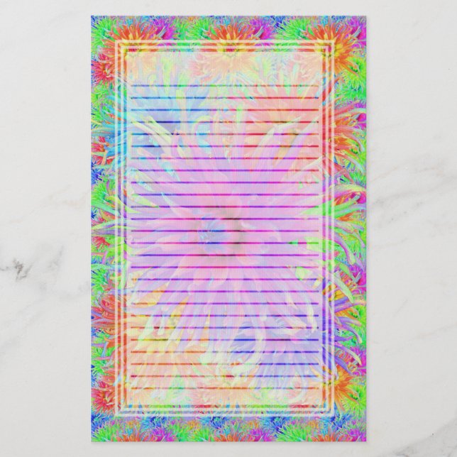 Målade Dahlias fodrade brevpapper (Framsida)