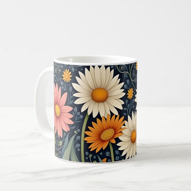 Målade Daisy Kaffemugg (Framsida vänster)