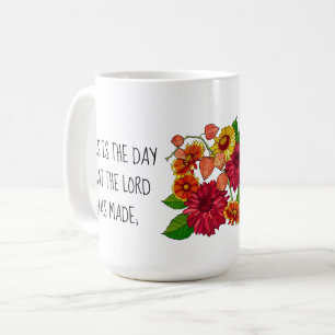 Målade Daisy med verse från Psalm 118:24 Kaffemugg