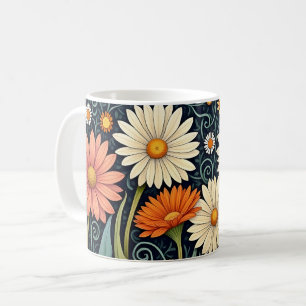 Målade Daisy - skuggor Kaffemugg