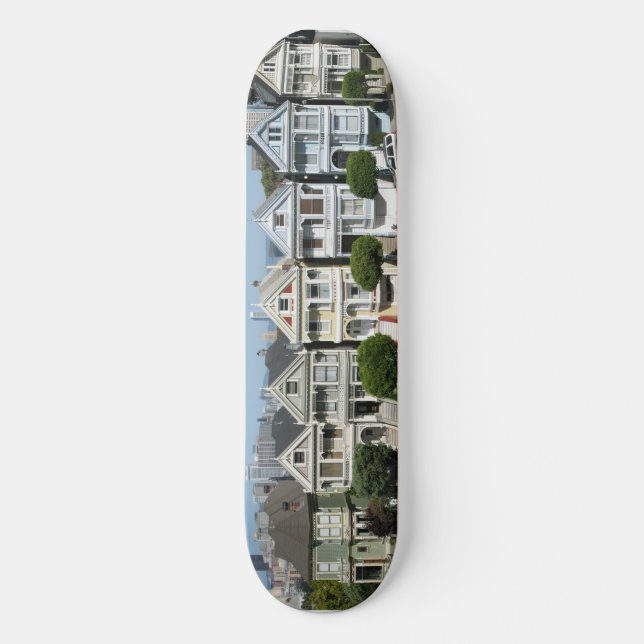 Målade Dam Houses Steiner Street San Francisco Skateboard Bräda 19,5 Cm (Framsida)