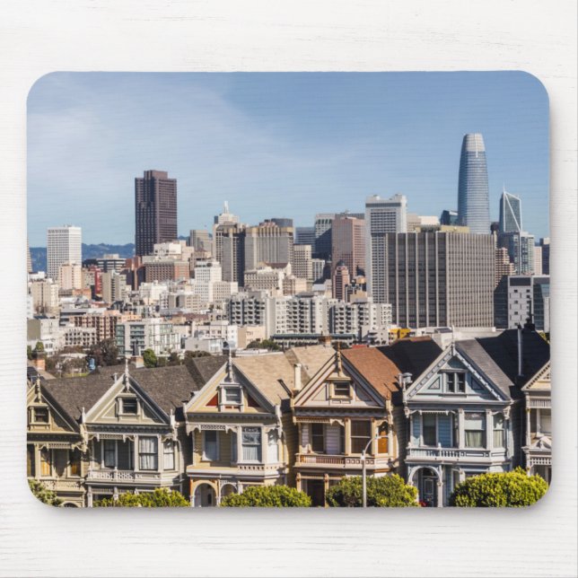 Målade Dam Victorian Homes i San Francisco Musmatta (Framsidan)