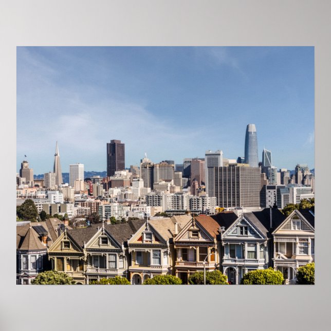 Målade Dam Victorian Homes i San Francisco Poster (Framsidan)
