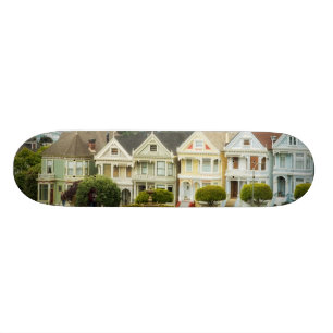 Målade dam-, Victorianhus och horisont Mini Skateboard Bräda 18,7 Cm