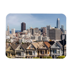 Målade Dam Victorianska hem i San Francisco Magnet