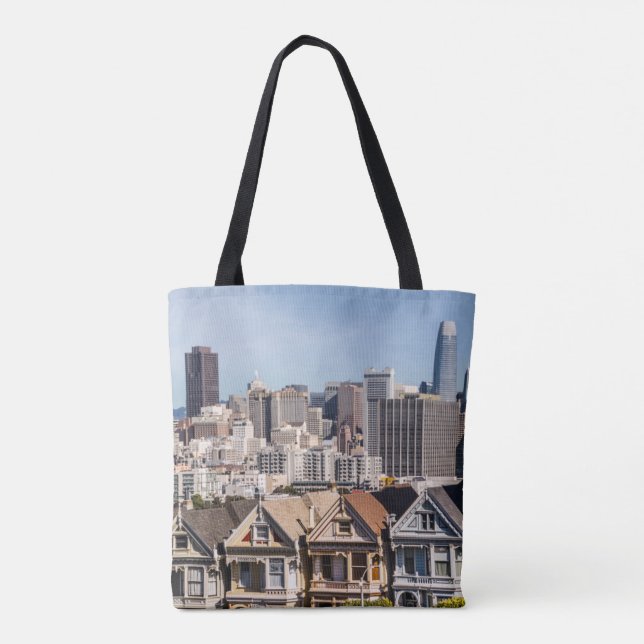 Målade Dam Victorianska hem i San Francisco Tygkasse (Baksida)