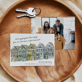 Målade damer San Francisco flyttmeddelande Julkort