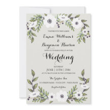 Målade emoner - inbjudan till bröllopsbröllop i bl