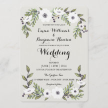 Målade emoner - inbjudan till bröllopsbröllop i bl