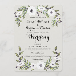 Målade emoner - inbjudan till bröllopsbröllop i bl