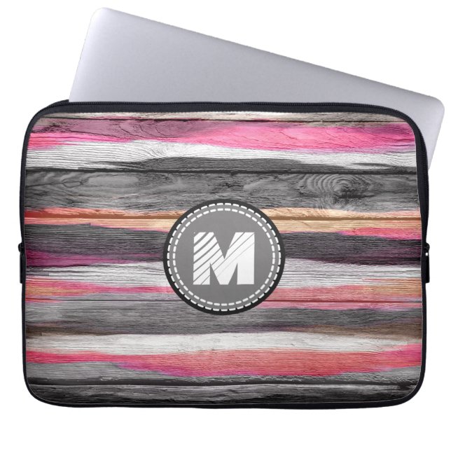 Målade färger Trä utseende #10 Laptop Sleeve (Framsidan)