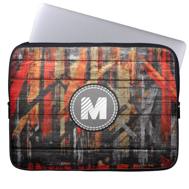 Målade färger Trä utseende #2 Laptop Sleeve (Framsidan)