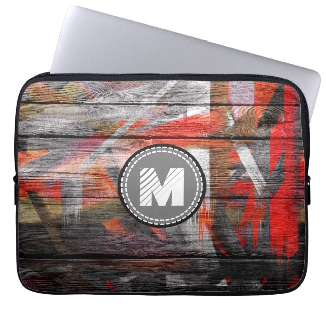 Målade färger Trä utseende #5 Laptop Sleeve (Framsidan)
