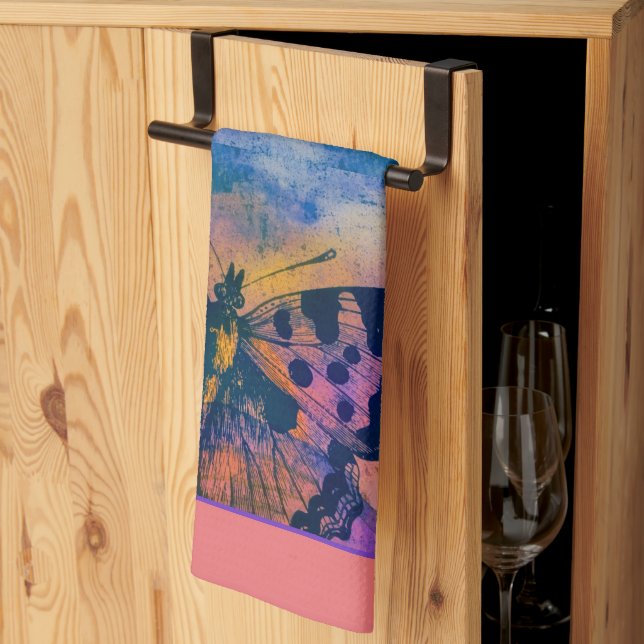 Målade fjärilar  kökshandduk (Thirds Fold)