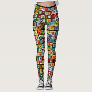 Målade fyrkanter Boho Mosaic Leggings