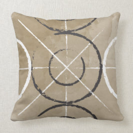 Målade geometriska cirklar trycket kudde