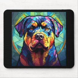 Målade glas Rottweiler Musmatta