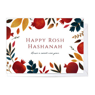 Målade granatäpplen Rosh Hashanah Helgkort