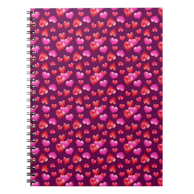 Målade Hearts Valentine Day Gift Anteckningsbok (Framsidan)
