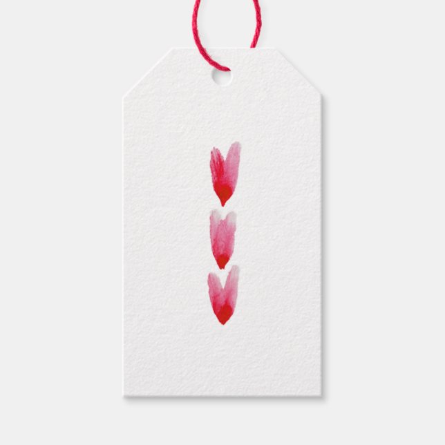 Målade hjärtans presentkort (sats om 10) presentetikett (Framsidan)