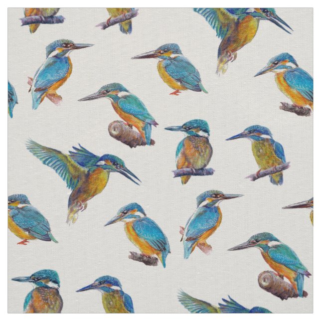 målade Kingfishers Tyg (Prov)