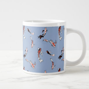 Målade Koi Swimming i Pond Jumbo Mugg