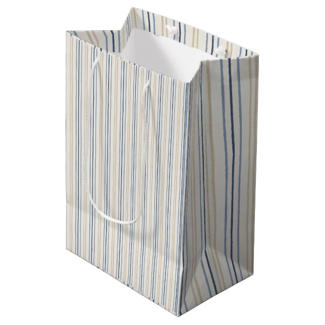 Målade kustnära blå och sandiga randiga mönster (Framsidan Vinklad)