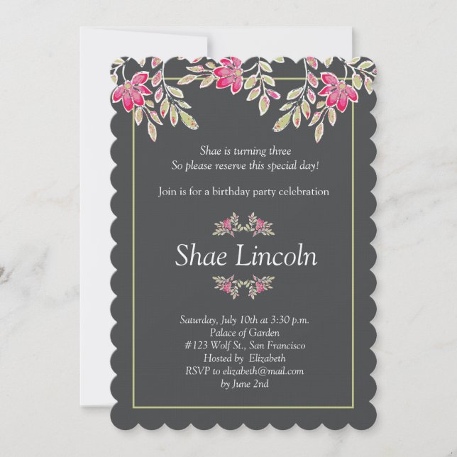 målade löv inbjudningar (Framsida)