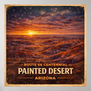 Målade öknen Arizona Centennial Poster