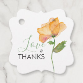 Målade Orange Blommor Akvarell Vallmo Gåvor Etiketter