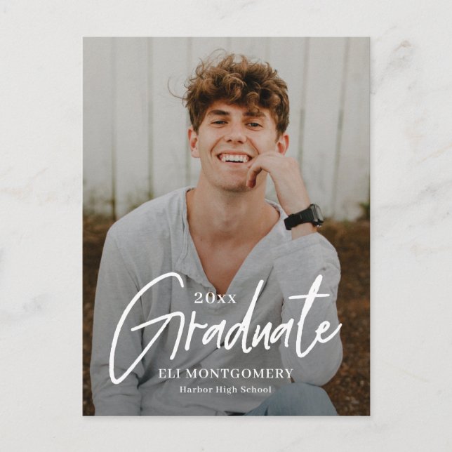 Målade ord redigerbara färggradueringskort vykort (Framsida)