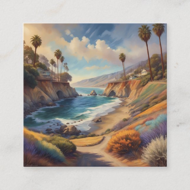 Målade på ett konstnärligt målningssätt, med levan fyrkantigt visitkort (Framsida)