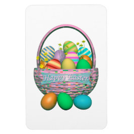 Målade Påskägg i Basket Magnet