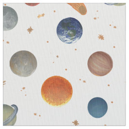 Målade planeter tyg