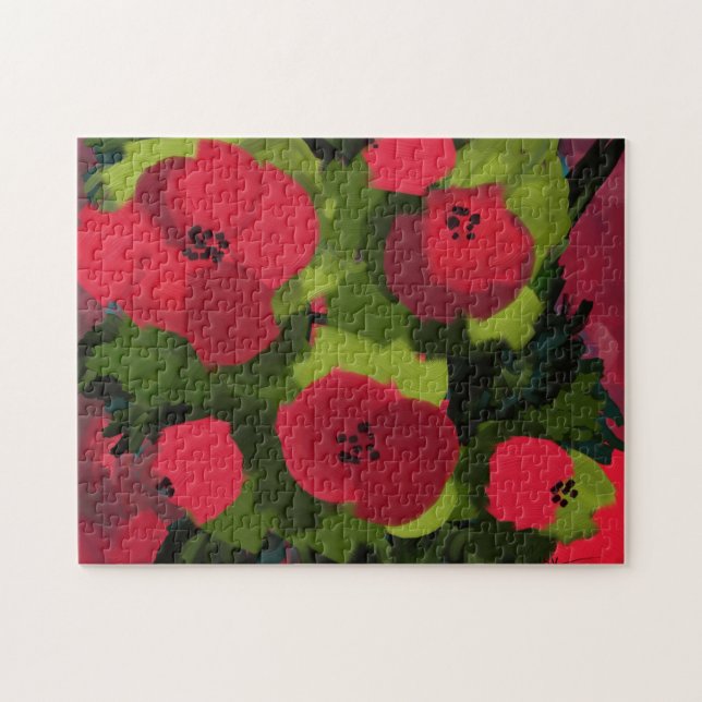 Målade poppies | Blommigt Art Pussel (Horisontell)