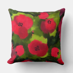 Målade poppies   Vackra Blommigtar Art Kudde