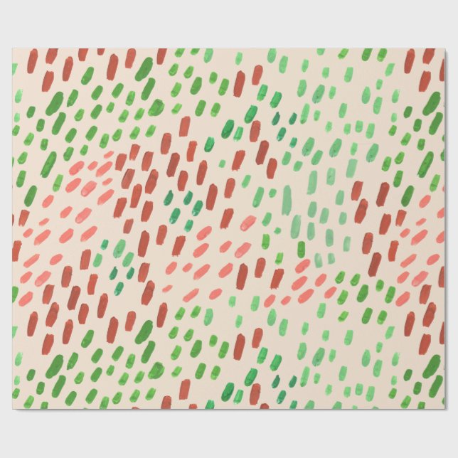Målade prickar jordton presentpapper (Platt)