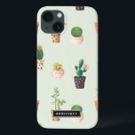 Målade prickar med Succulents & Cacti Mönster iPad<br><div class="desc">Cute och modernt iPad-fall med accti och succulents i målade hjärtan med myntbakgrund. Personligen kommer fodral att bli perfekt som gåva. Liknande utformningar finns tillgängliga.</div>