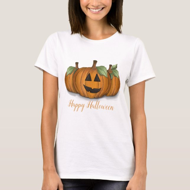 Målade pumpa t-shirts (Framsida)