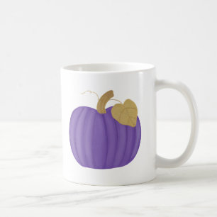 Målade purpurfärgade pumpabladguldmuggar kaffemugg
