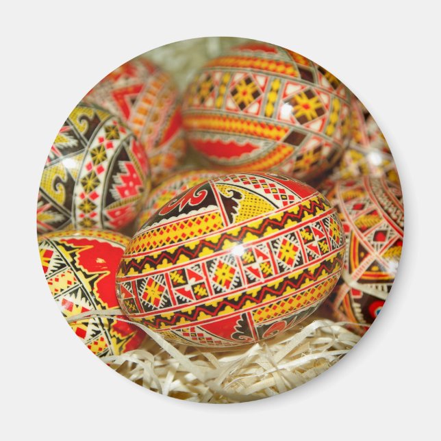 Målade rumänska Påskägg Magnet (Framsidan)